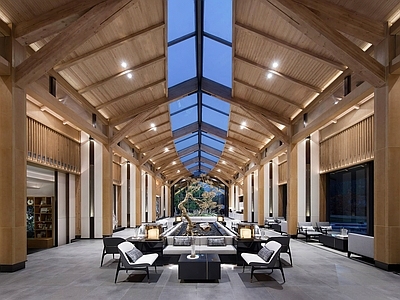 新中式售楼处 新中式售楼处 公司大堂 哈谈区 火锅店餐饮餐厅 中餐厅酒店宴会厅