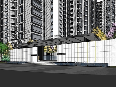 现代售楼处建筑 售楼部