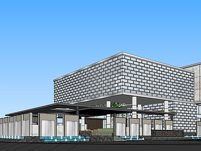 现代售楼处建筑 售楼部