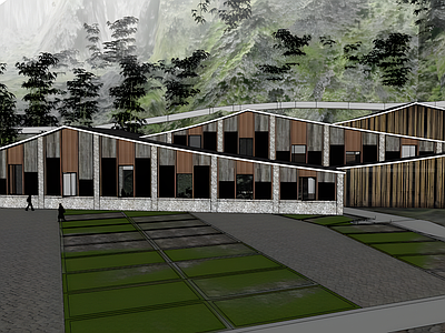 新中式展览馆建筑 美术馆