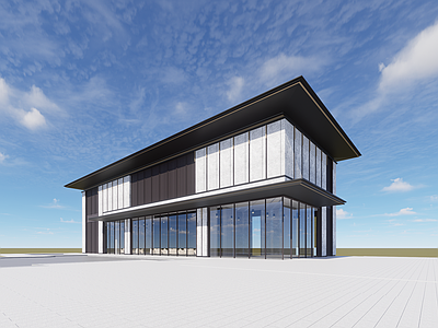 现代小公建 茶楼建筑 小公建 新亚洲
