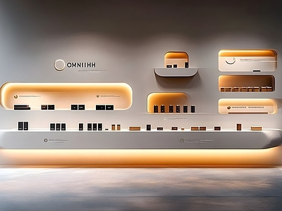 现代商场 化妆品展厅 化妆品展台