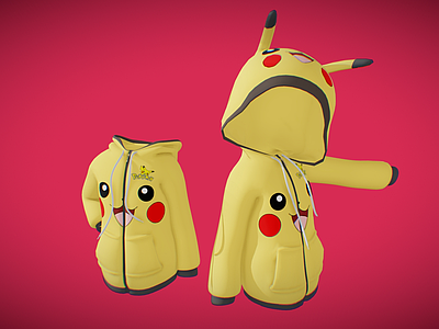 衣服 皮卡丘连帽衫 卡通衣服 卡哇伊外套 拉链套衫 皮卡丘衣服