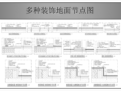 地面综合节点 装饰地面节点图 施工图