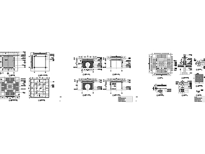 现代亭子 亭廊凉亭节点图 施工图
