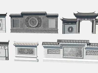 现代景墙 中式景墙围墙 影壁照壁 墙雕背景墙 民俗文化墙