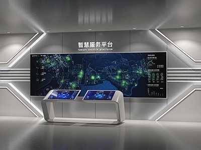 现代科技展厅 大数据平台 一体机 拼接屏
