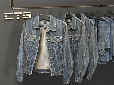 衣服 牛仔衣 衣架