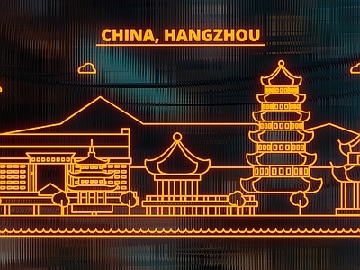 现代霓虹灯 杭州霓虹灯 雷峰塔霓虹灯 装饰灯