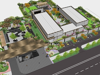 现代售楼处建筑 现代售楼处 示范区景观