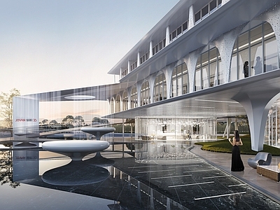 现代售楼处外观 售楼处