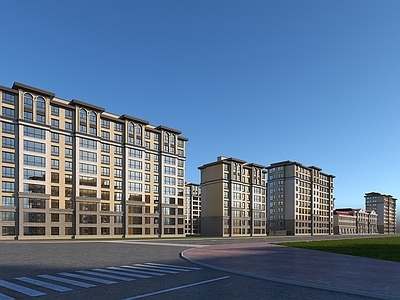 现代新中式高层住宅 住宅 沿街住宅