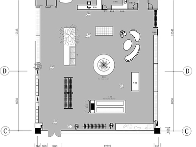 现代服装店 专卖店 橱窗 施工图