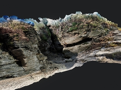 现代山 海岸悬崖地形 岩石地形景观