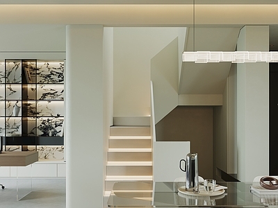 现代简约楼梯间 现代楼梯 楼梯间 玄关 过道
