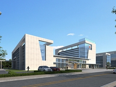 现代其他公共建筑 医院 产业园 工业厂房 办公楼