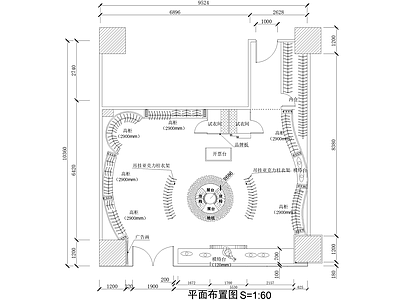 服装店 商铺铺面服饰店 专卖店 橱窗 衣架高柜展台座椅 试衣间内仓 施工图