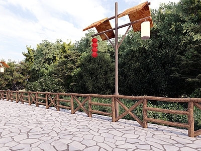 现代围栏护栏 乡村栏杆 木栏杆 木围栏 仿木栏杆 木材