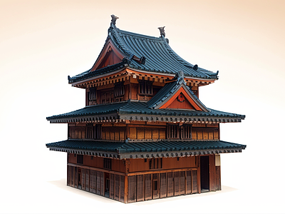 日式寺庙建筑 塔楼