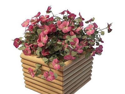 现代其他景观小品 木头花箱