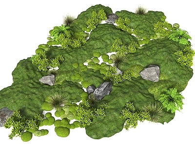 现代微地形 微地形 庭院草坡 小山包 土坡 堆坡 山体地形 组团小景