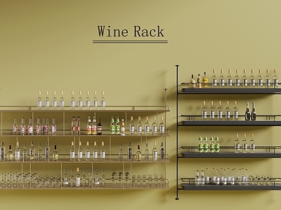 现代酒架 酒架 酒水 酒具 金属酒架 洋酒