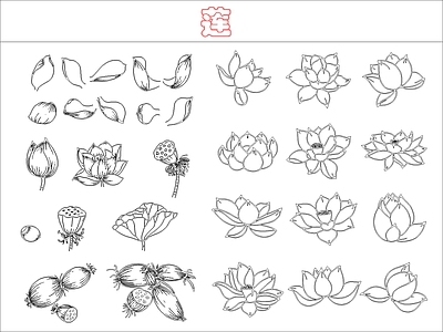 现代中式花 莲 施工图