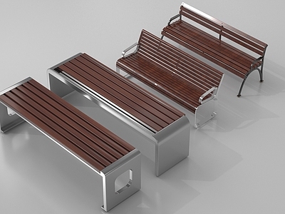 现代户外椅 现代户外椅 公园椅 长椅 金属木材长条形