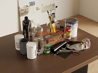 工具 现代绘画工具笔刷 颜料