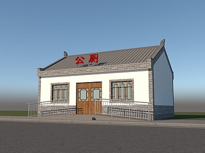 新中式中式公厕 中式公共卫生间