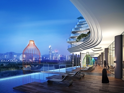 现代酒店外观 酒店