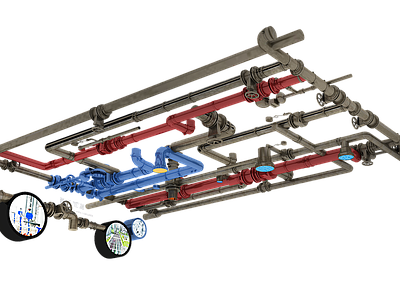 现代厂房 管道公共空间