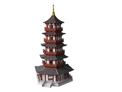 中式古建 经典古塔 古建 旅游景区 眺望塔 观景平台