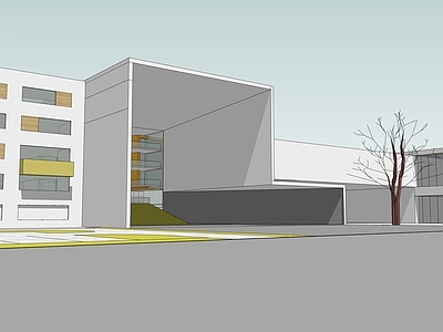 现代学校建筑 学校操场 小学