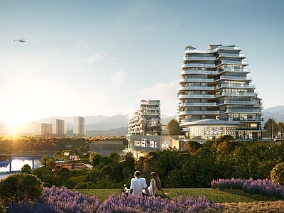 现代酒店外观 酒店