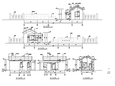 现代门卫室建筑 门卫建筑图 施工图