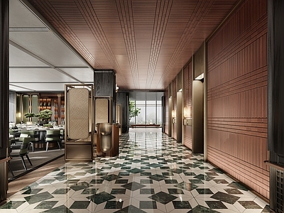 现代轻奢其他酒店空间 酒店 酒店电梯厅 全日餐 中餐厅 电梯厅