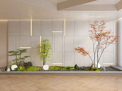 现代室内景观 景观小品 植物景观 植物造景 室内景观 花池