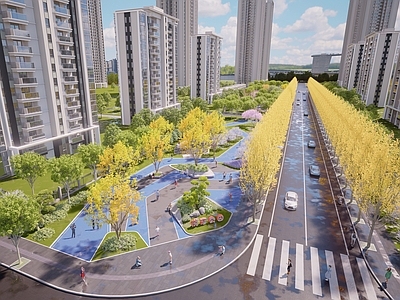 现代简约口袋公园 综合型的口袋公园 简洁的设计语言 社区公园