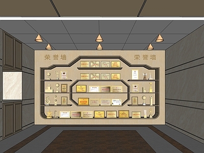 现代其他办公区域 公司展示厅荣誉墙