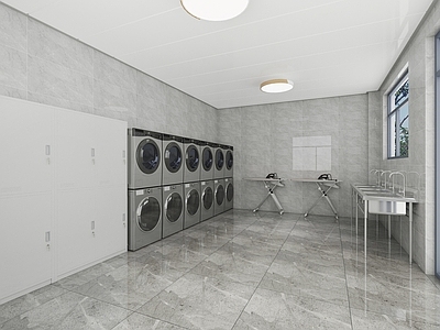 现代党政机关 部队洗衣房 现代风格洗衣房 洗衣熨衣房