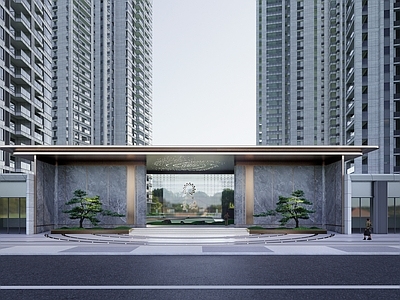 现代入口大门 现代小区大门 大区入口 入口景观 小区入口大门