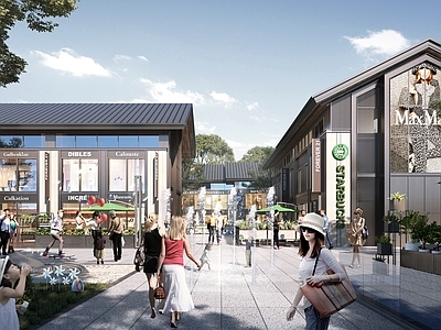 现代新中式商业街 商业街