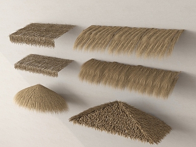 中式遮阳伞 中式茅草遮阳棚 草棚 茅草棚