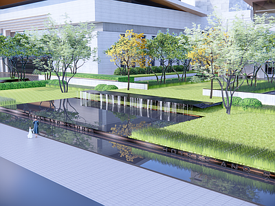现代水景 镜面水景 跌水 酒店入口水景 展示区水景 特色水景