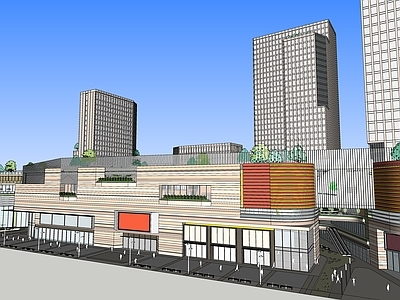 现代商场建筑 商业高层 商业多层 商业裙楼