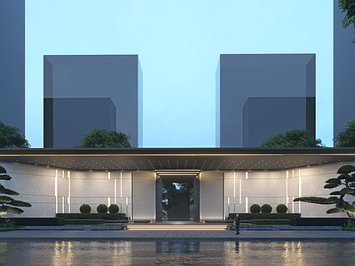 现代小区建筑 国际东方小区入口 海派 陶板 goa