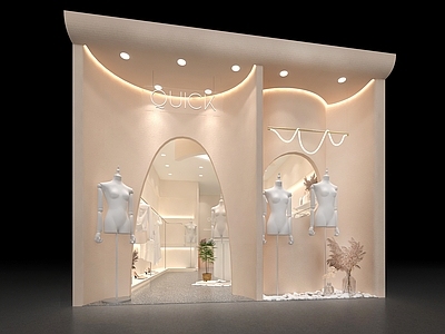 现代服装店 女装店 服装店 店铺 橱窗模特 直播间