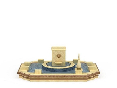 现代其他景观小品 欧式水池