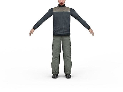 现代虚拟人物 中年男子